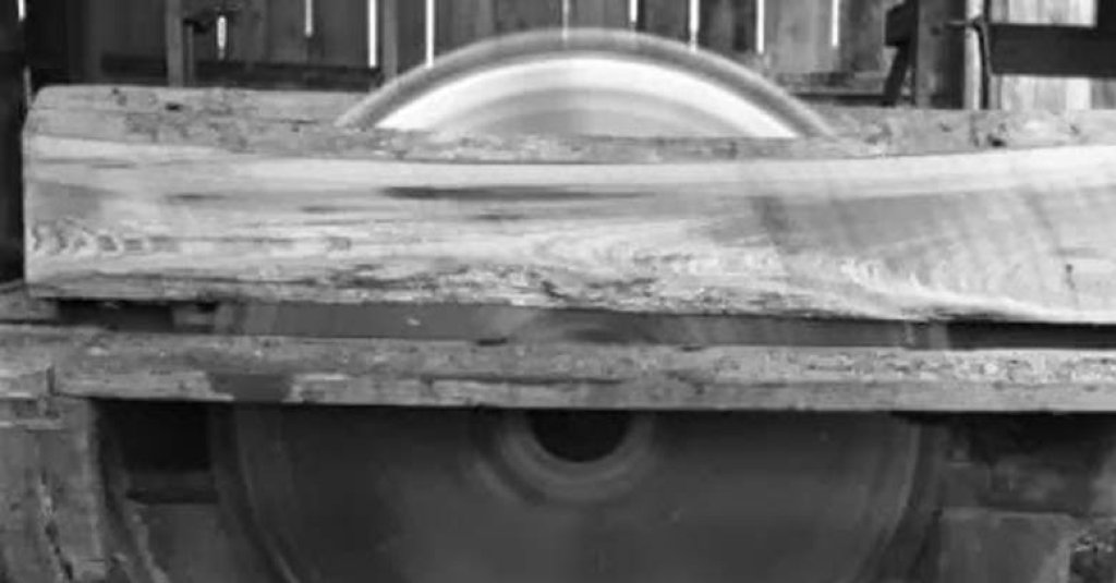 A circular saw in a 1900s era cypress lumber sawmill.
